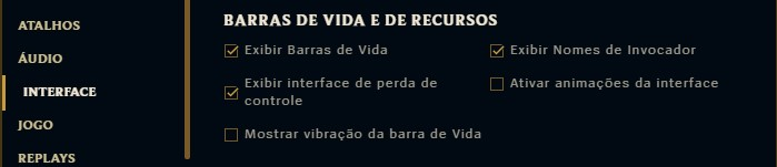 INTERFACE, desabilite as&nbsp;animações da interface.