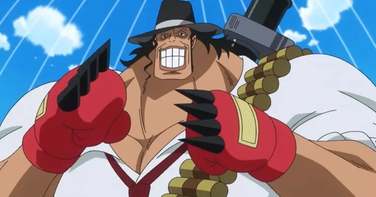 Kelly Funk usando a Jake Jake no Mi em One Piece